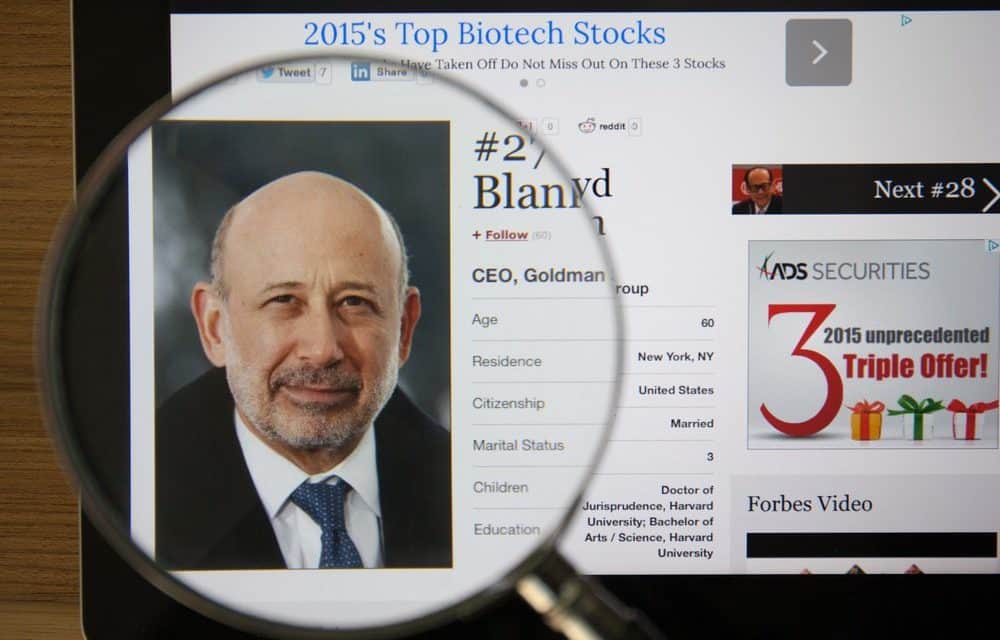 Goldman Sachs CEO Blankfein offen für Kryptowährungen