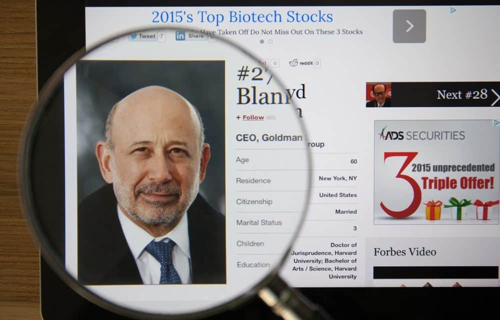 Goldman-Sachs-CEO Blankfein offen für Kryptowährungen
