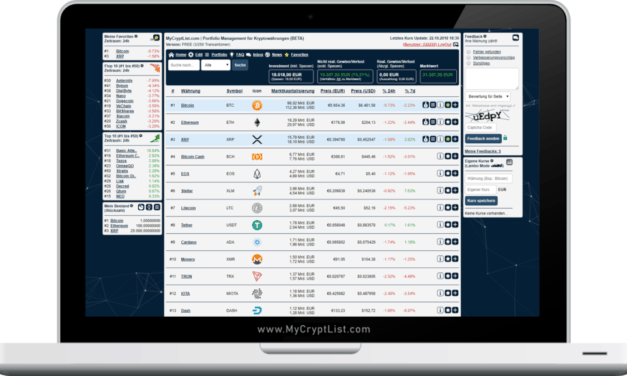 Sicher und komfortabel: Das Krypto-Portfolio auf MyCryptList.com
