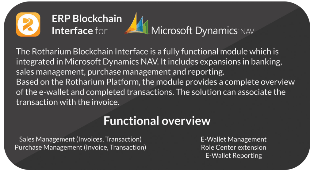 Rotharium EBI – ERP Blockchain Interface für Microsoft Dynamics NAV
