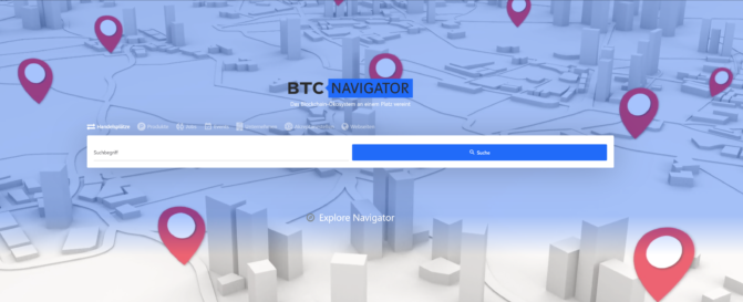 Der BTC-NAVIGATOR ist online: Bitcoin- & Blockchain-Jobs, Events, Börsen, Produkte, Webseiten uvm.