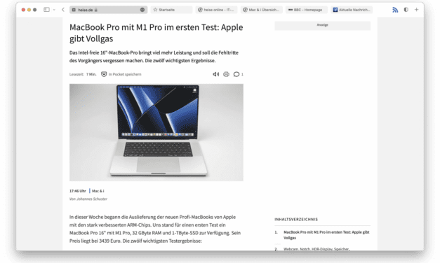 macOS 11: Safari 15.1 bringt vertraute Tabs zurück
