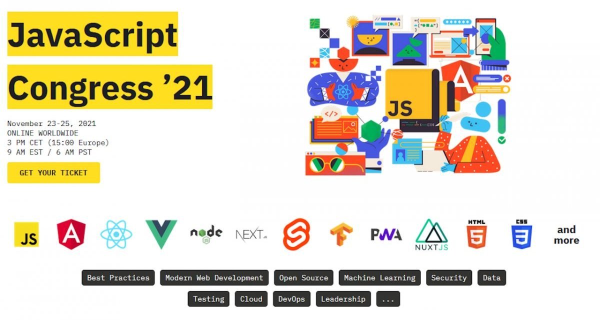JavaScript Congress 2021: Mehr als 70 Speaker an 3 Konferenztagen