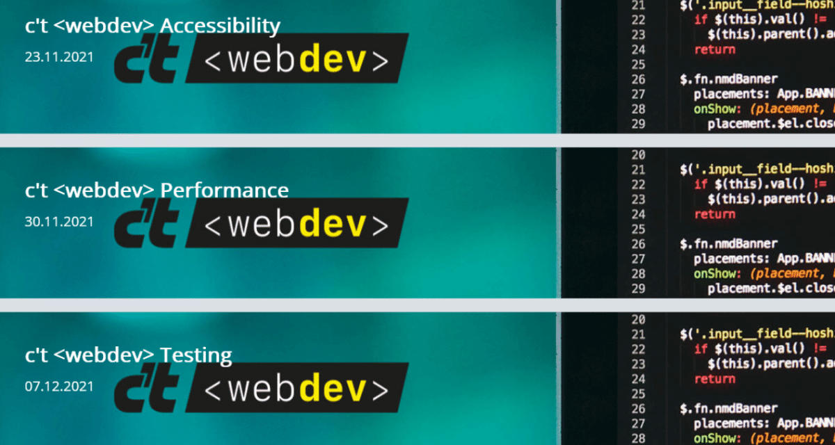 heise-Angebot: c’t : Drei Tage Frontend-Know-how