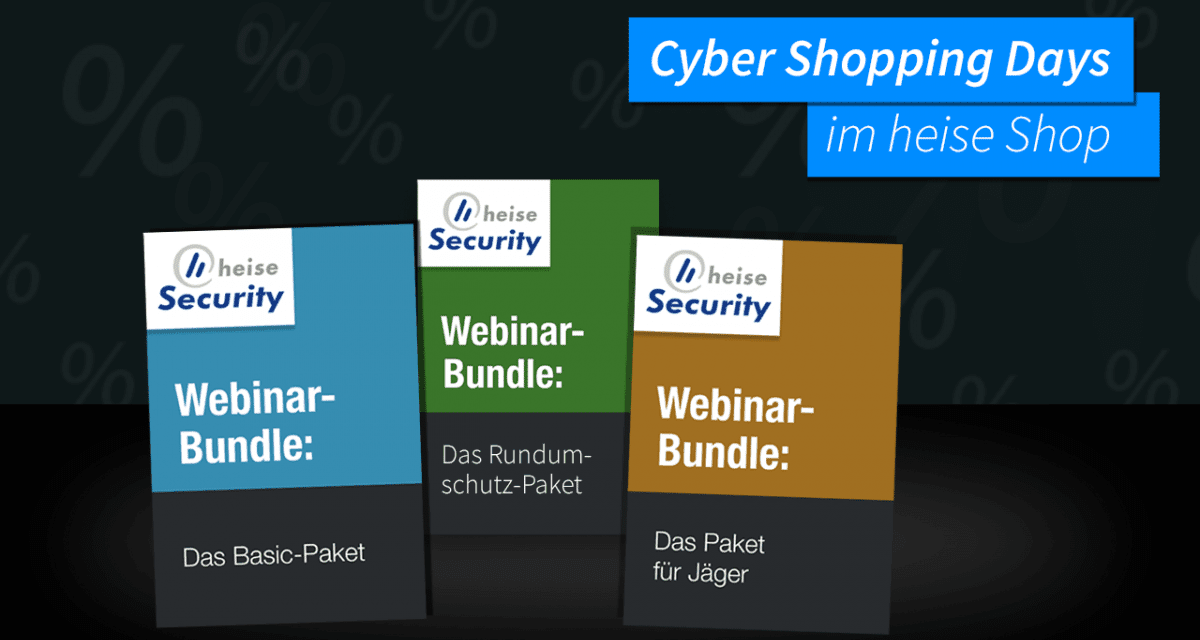heise-Angebot: Cyber Shopping Days: heise-Security-Webinare jetzt besonders günstig