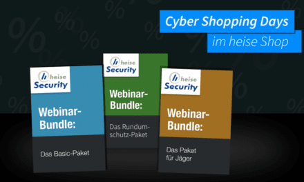 heise-Angebot: Cyber Shopping Days: heise-Security-Webinare jetzt besonders günstig