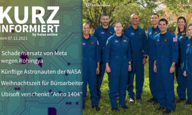 Kurz informiert: Schadensersatz Meta, NASA, Büroarbeiter-Studie, Anno 1404