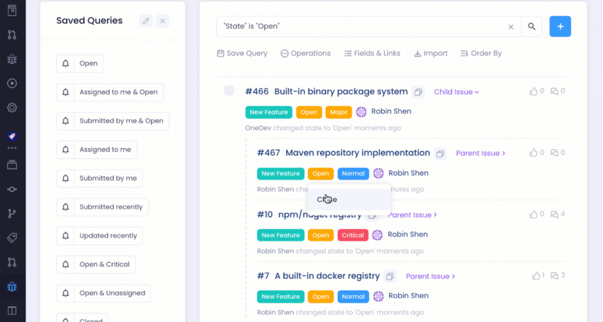 DevOps-Software OneDev jetzt mit Issue Linking