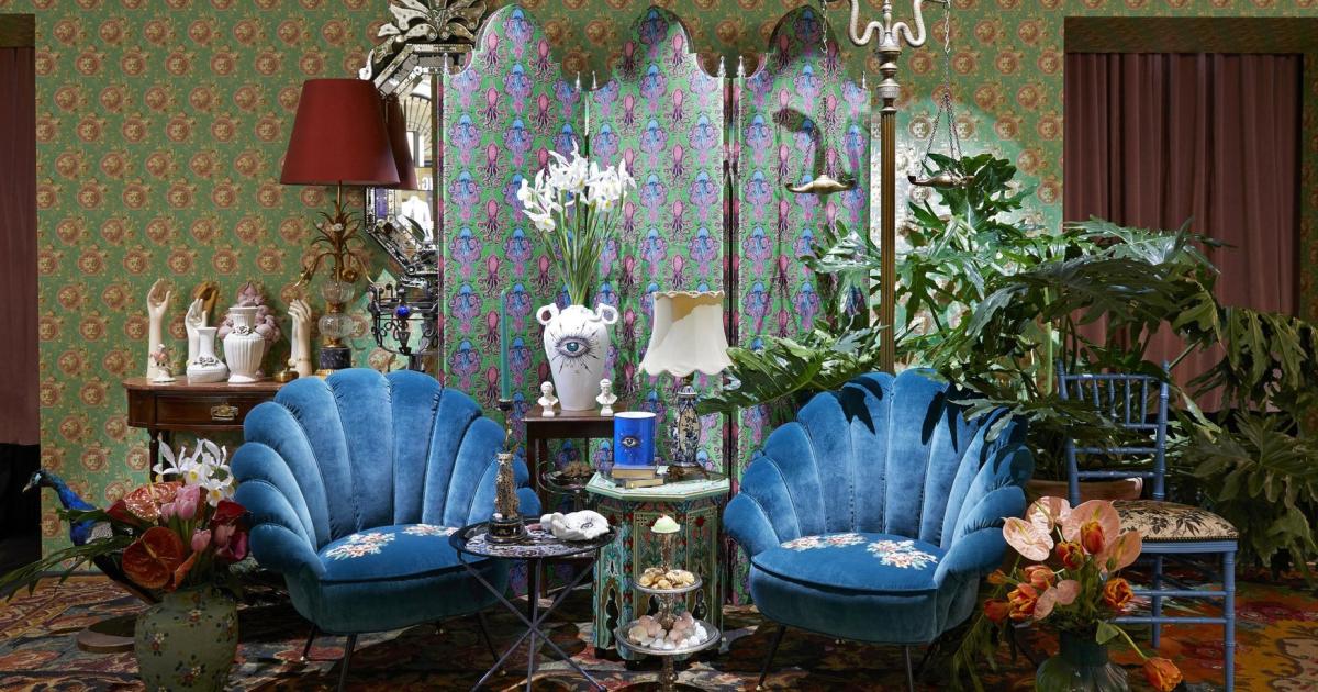 Üppiger Dekor, kräftige Farben: Wohnen wie die Guccis
