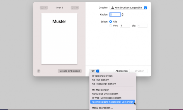 Mac-Faxdrucker für Sipgate wiederbelebt