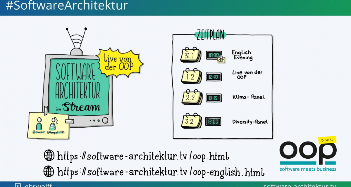 software-architektur.tv: Live-Stream von der OOP 2022 – Mittwoch und Donnerstag