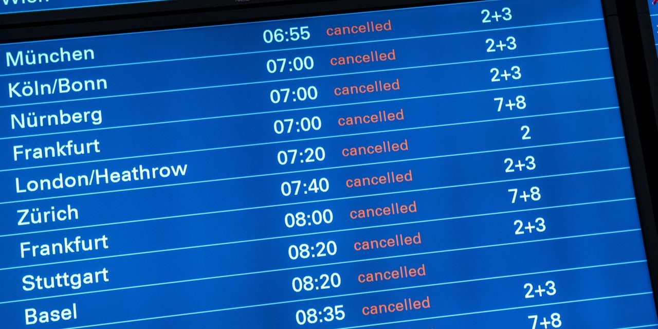 Warnstreik: Großteil des Flugverkehrs in Deutschland lahmgelegt
