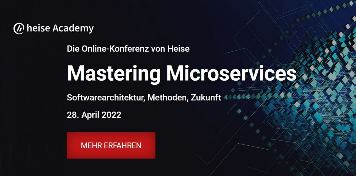 heise-Angebot: Mastering-Microservices-Konferenz: Jetzt noch vom Frühbucherrabatt profitieren!