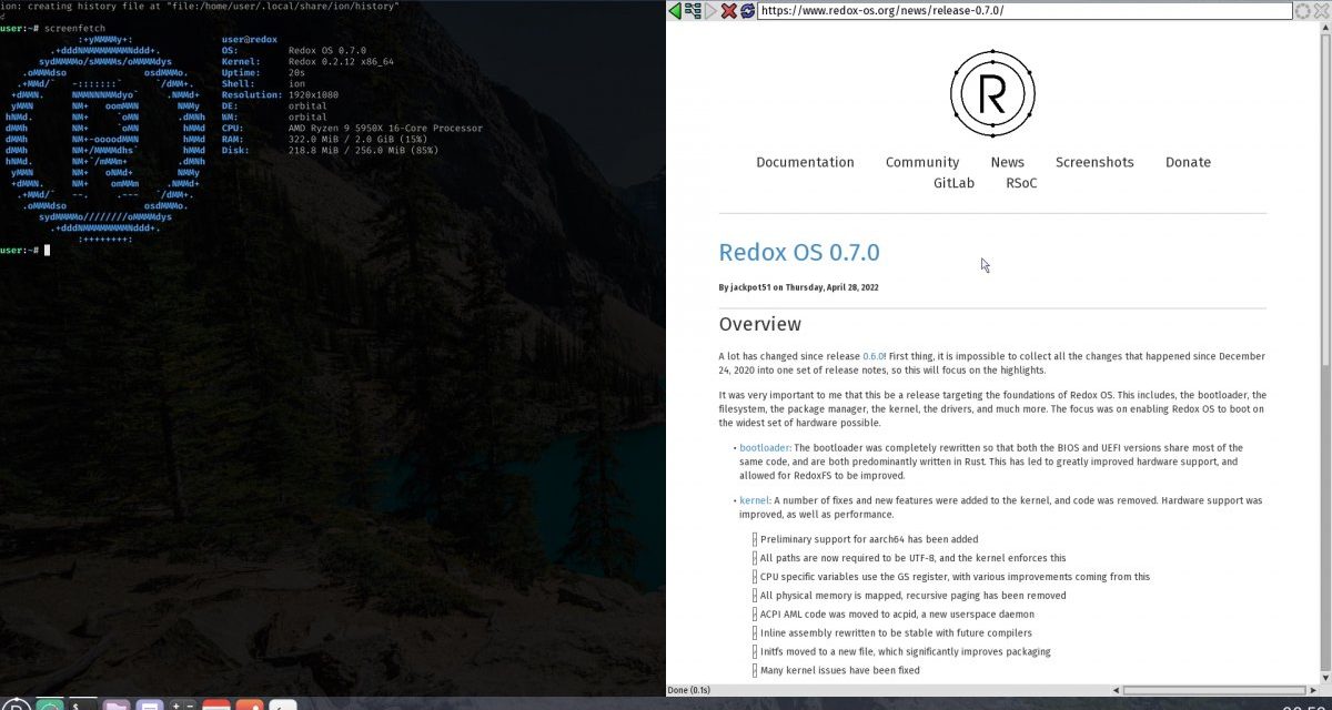 Redox OS: Ein Betriebssystem, geschrieben in Rust