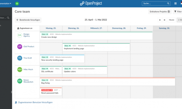 Projektmanagement: Teamplanung mit OpenProject 12.1.0