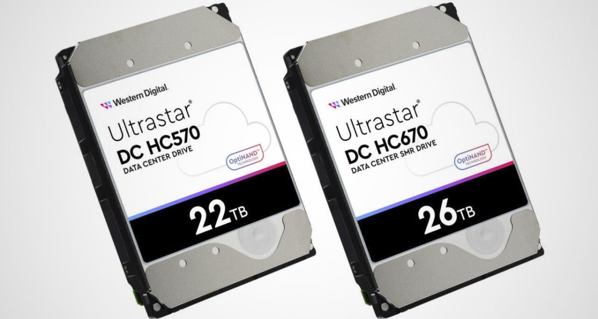 Festplatten: Western Digital erhöht auf 22 und 26 TByte