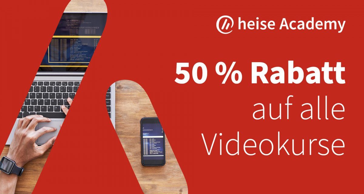 heise-Angebot: Nur für kurze Zeit: 50 Prozent Rabatt auf alle Videokurse der heise Academy