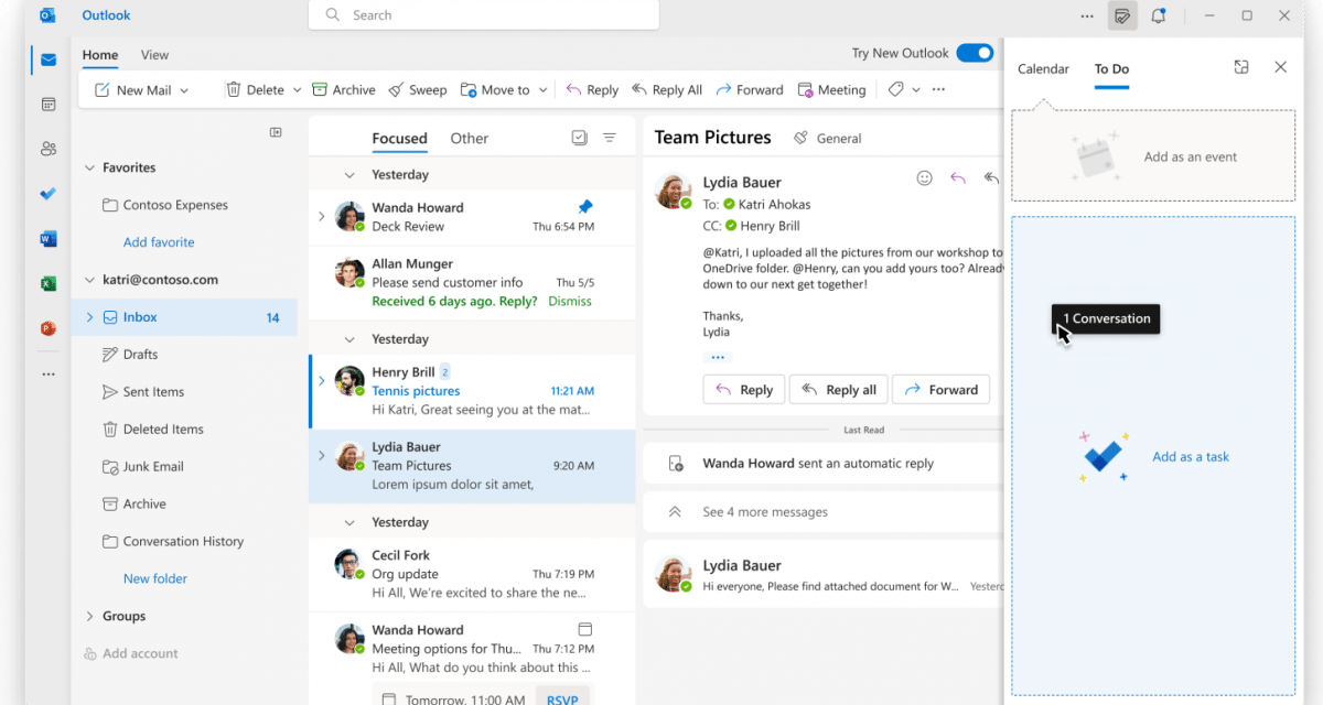 Neues Design, neue Funktionen: Microsoft gibt das künftige Outlook als Beta frei
