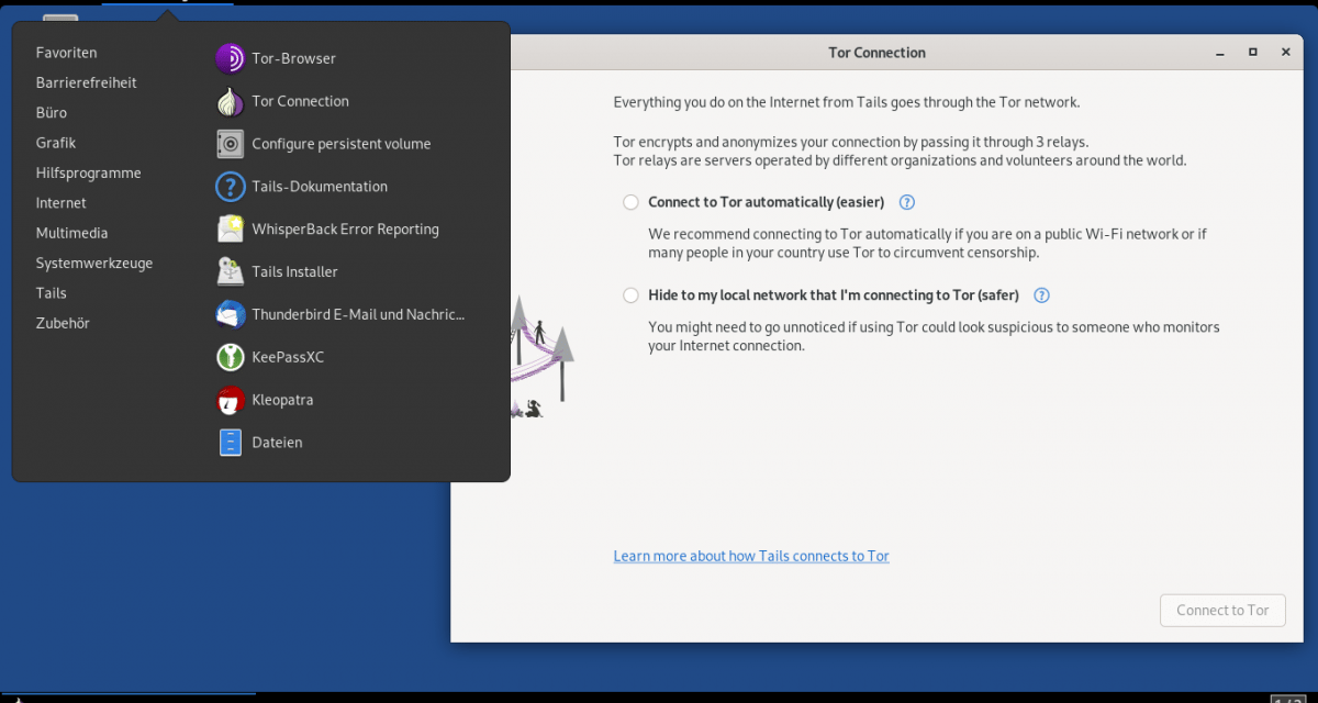 Anonymisierendes Linux: Tails 5.1 verbessert Verbindungsassistent