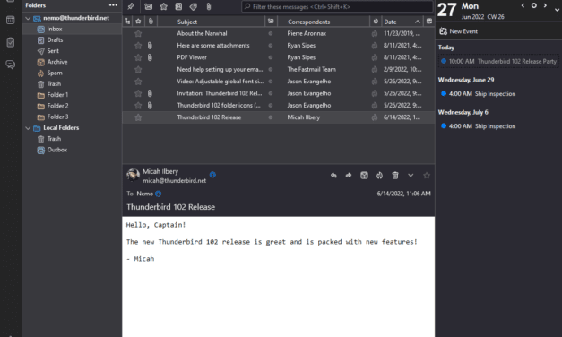 Thunderbird 102 mit mehr Komfortfunktionen und Sicherheits-Fixes
